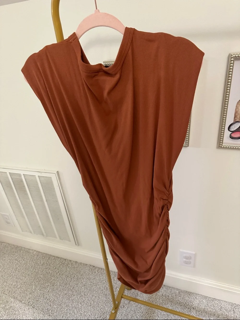 Michael Stars Rust Brown Midi Dress